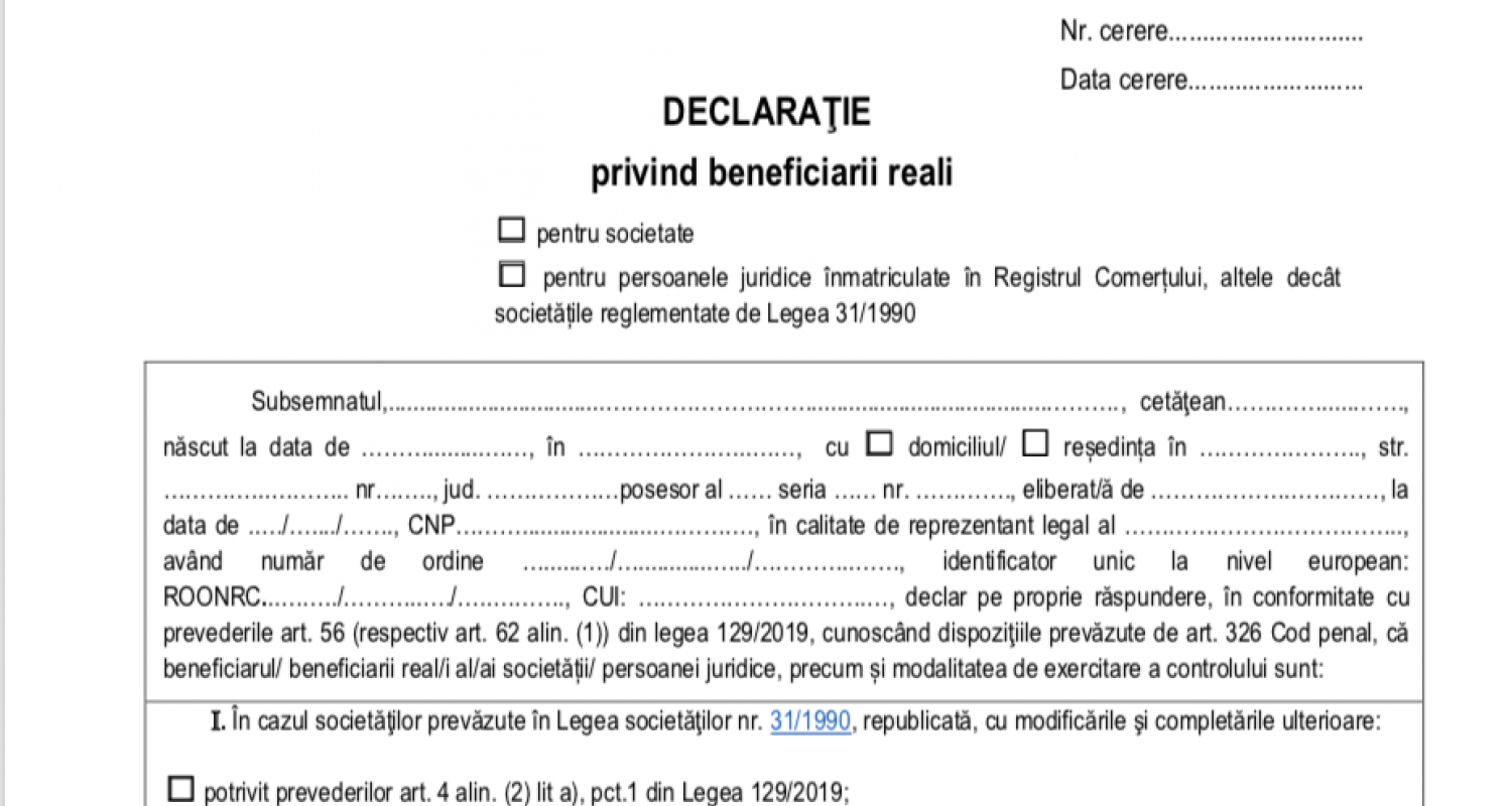 declaratia beneficiarii reali